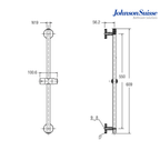 Johnson Suisse WBFA300694CP 600mm Round Sliding Bar | Polished Chrome