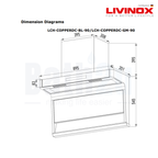 Livinox LCH-MICA XDC-90BL 90 cm L Shape Cooker Hood | Black Coated Stainless Steel & Tempered Glass Finishing