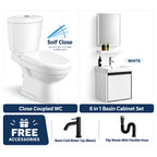 [Malaysia Day Special Bathroom Package] Close Coupled Water Closet + 430mm Aluminium Basin Cabinet Se