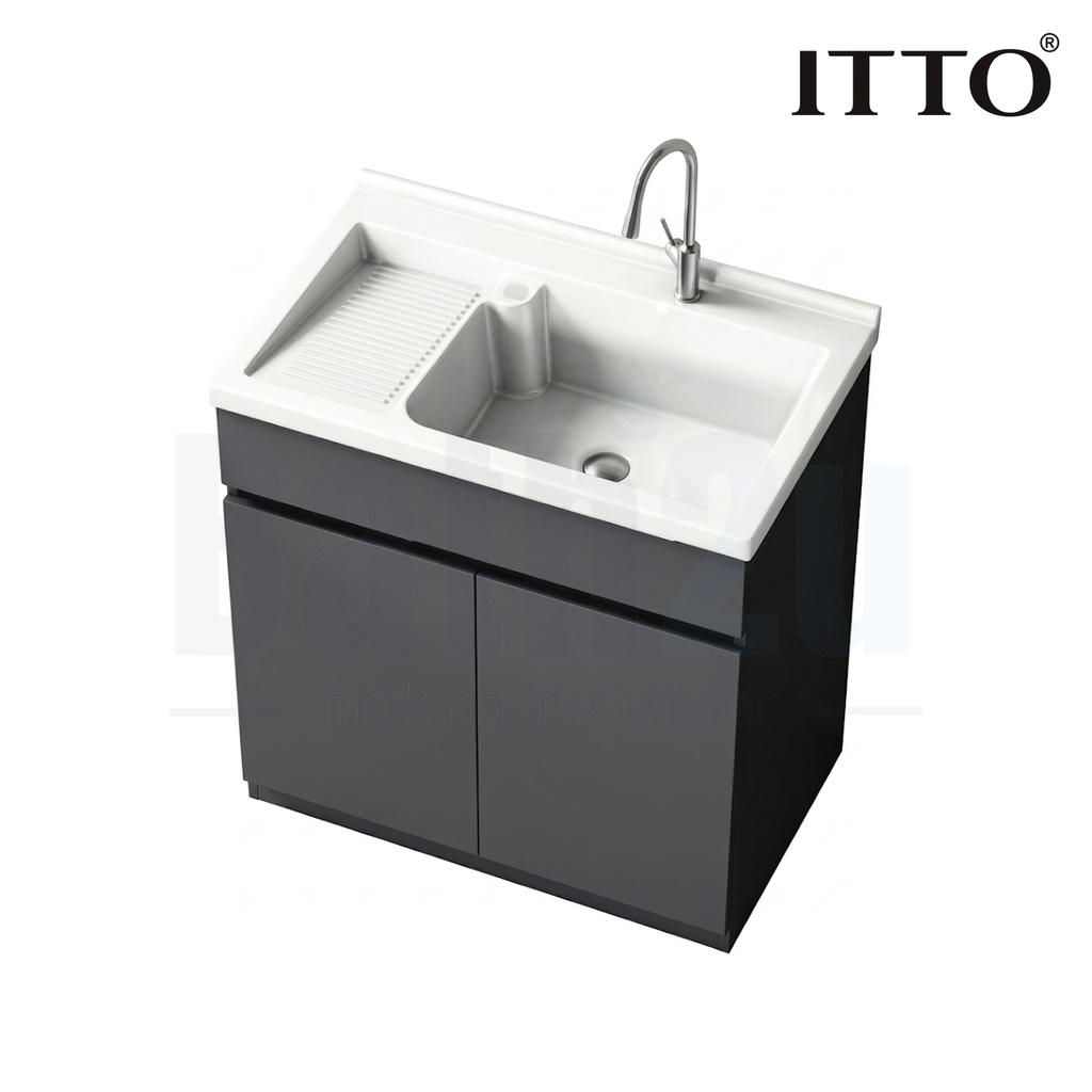 ITTO IT-3306-80 800mm Laundry Basin with Cabinet | Gray SPC Material