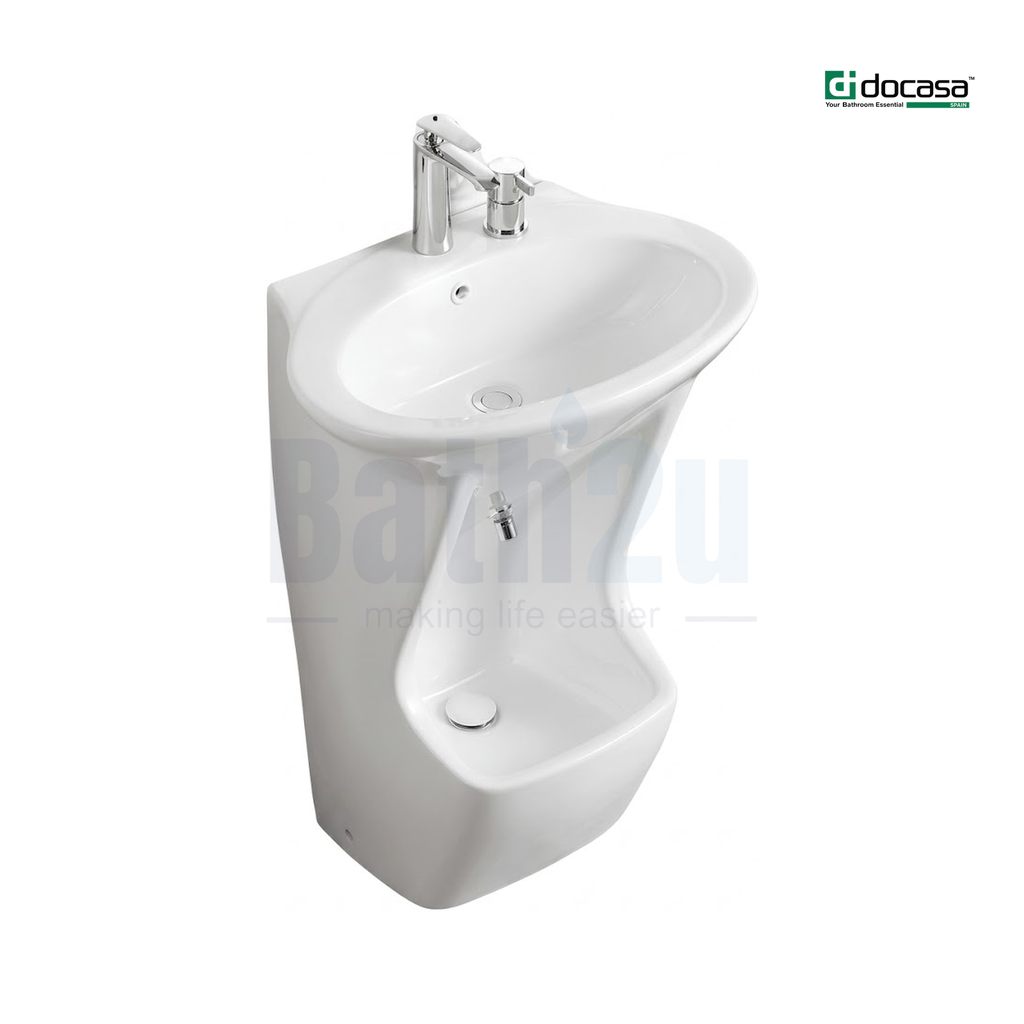 Docasa B700 605MM Floor-Mounted Floorstanding Wudu Basin | Premium Glossy White Ceramic