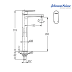 Johnson Suisse Ferla-N Single Lever ½" Tall Basin Tap WBFA301348CP | Chrome