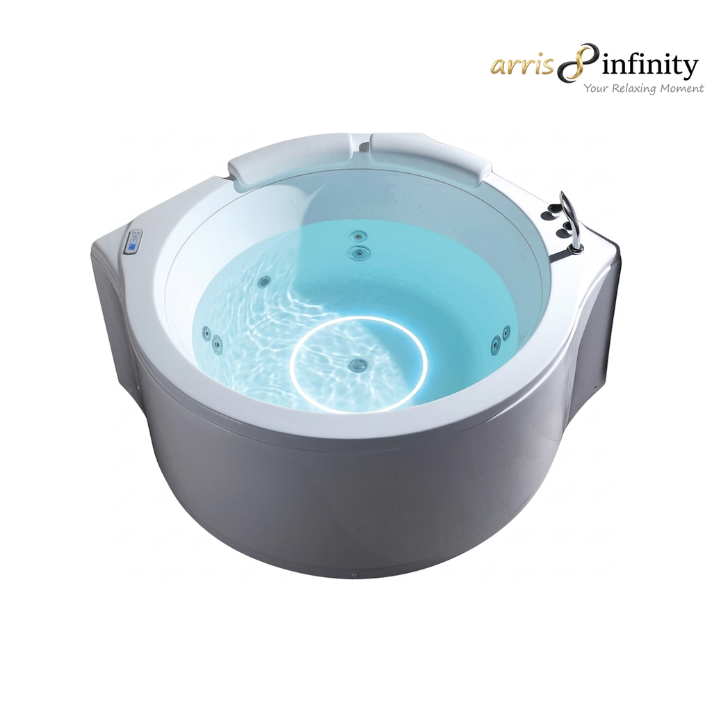 ARRIS INFINITY Garrido 1500mm Circular Massage Bathtub | White