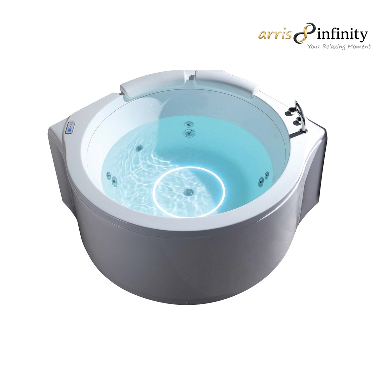 ARRIS INFINITY Garrido 1500mm Circular Massage Bathtub | White