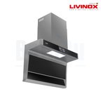 LIVINOX LCH-COPPERDC-GM-90 | 90Centimeter 2150 m³/h Touchless Smart Motion Sensor Cooker Hood | Gun Metal Coated Stainless Steel and Tempered Glass