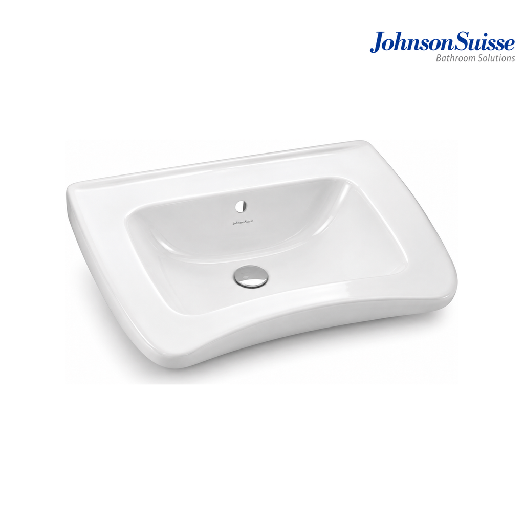 Johnson Suisse Handicap WBSAHC000WW 640mm Square Wall Hung Basin | White
