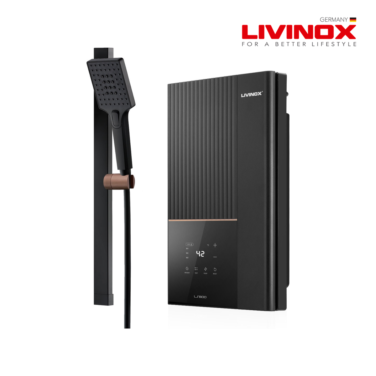 Livinox LWH-LS800-DC-MB Digital Water Heater with DC Pump | Matt Black