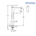Johnson Suisse Trento Single Lever ½" Tall Basin Tap WBFA301351CP | Chrome