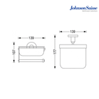 Johnson Suisse Commercial Series Toilet Roll Holder with Cover | WBBA100131CP | Polished Silver