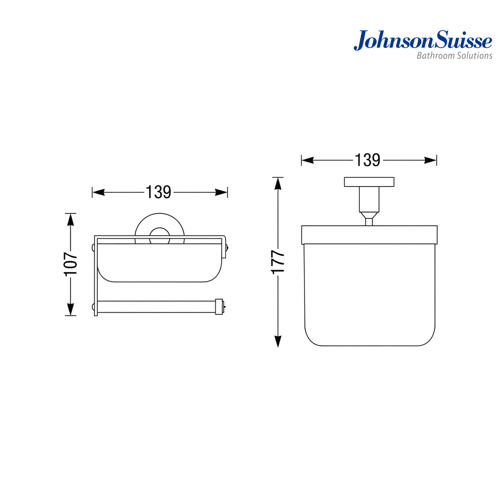Johnson Suisse Commercial Series Toilet Roll Holder with Cover | WBBA100131CP | Polished Silver