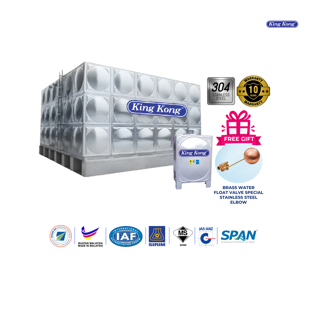 King Kong SQ Series Stainless Steel Square Water Tank with Stand | 500L - 36000L
