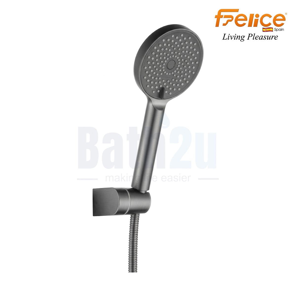 Felice FS-6349GM-SET 110 mm 3-Function Hand Shower Set | Gun Metal