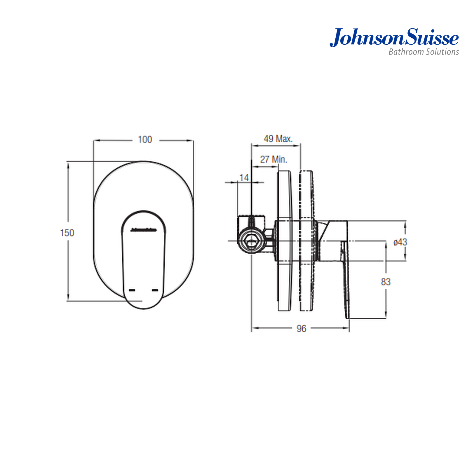 Johnson Suisse Ferla-N Concealed Shower Tap WBFA301313CP | Chrome