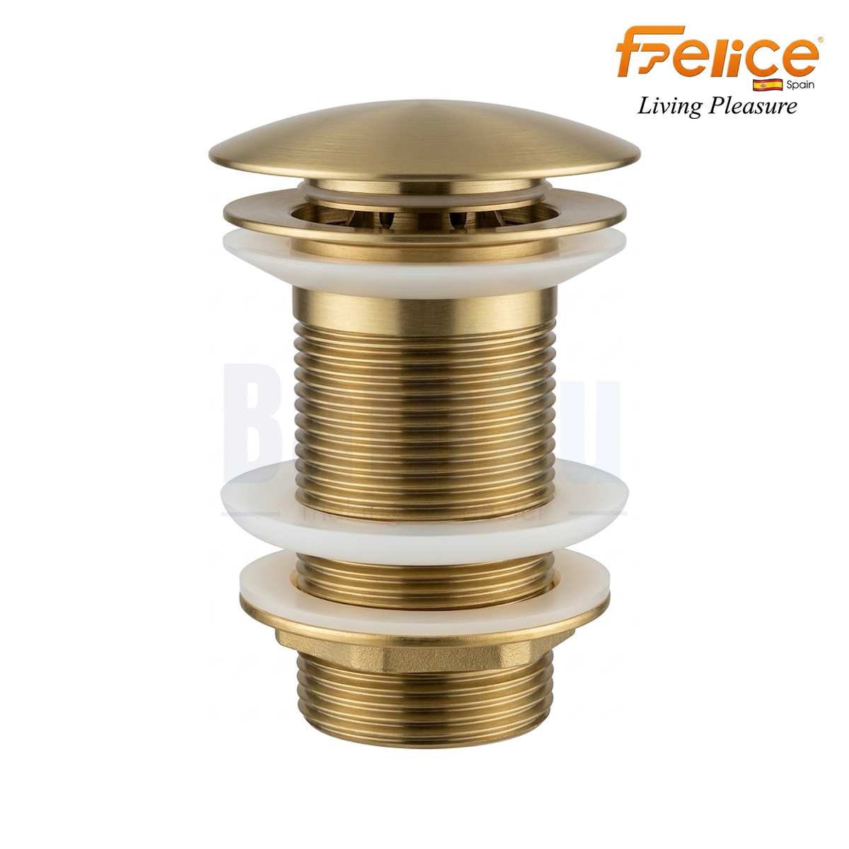 Felice FLE-A-MG45 Push-Type Pop-Up Basin Waste Without Overflow I Matte Gold