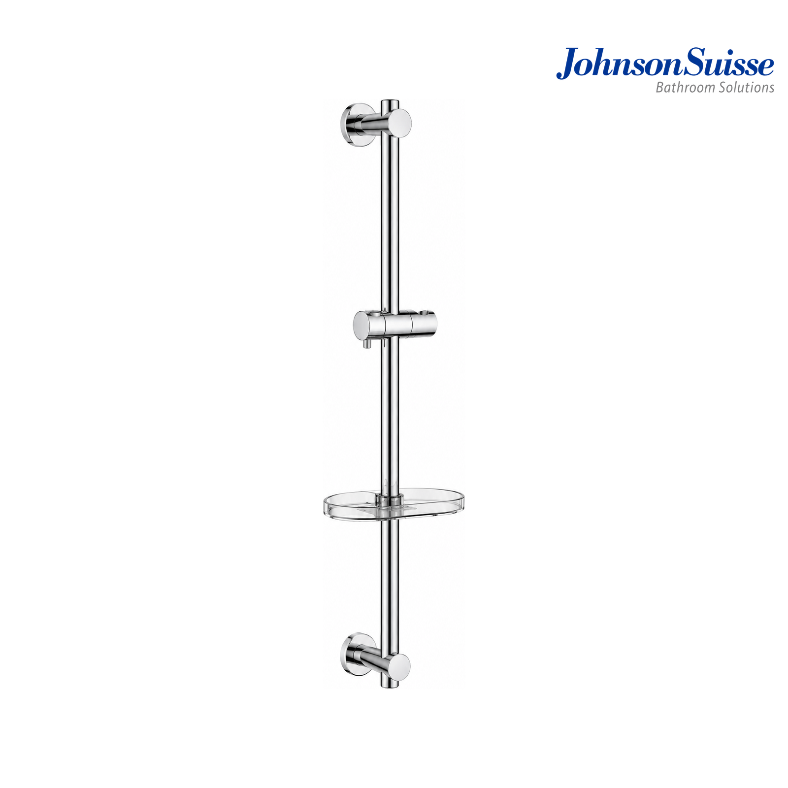 Johnson Suisse Sliding Bar with Soap Dish 600mm (Round) | Chrome