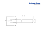 Johnson Suisse Brass Ceiling Shower Arm and Flange 300mm | Chrome