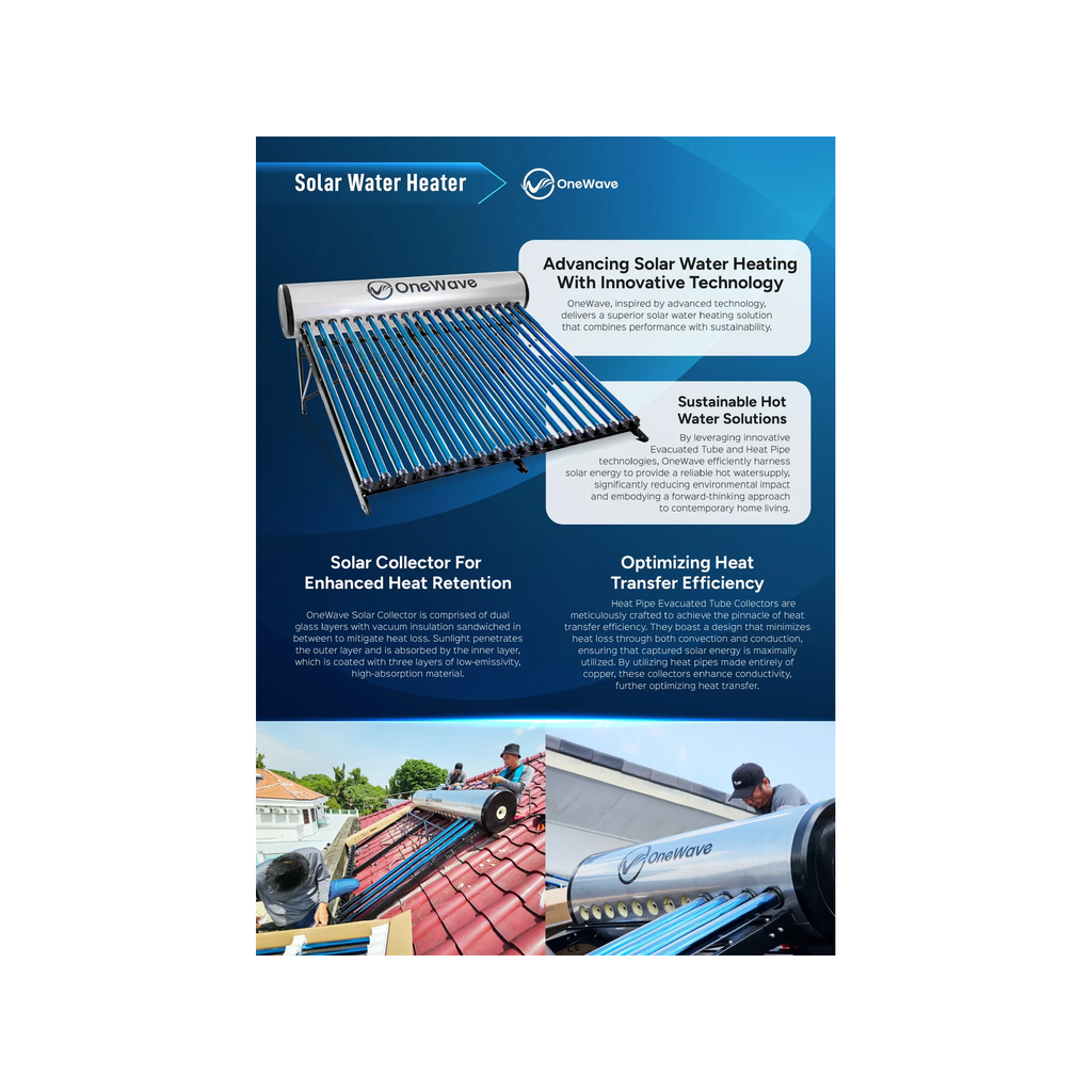 [Malaysia Day Special Water System Package] OneWave Solar Water Heater + Grundfos SCALA1 3-35 Water Pump, OneWave Outdoor Filter & 3-Way Mixer Shower Post