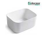 Docasa K549B 465mm Ceramic Counter Top Basin | White Modern Wash Sink for Bathroom & Toilet