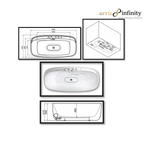 ARRIS INFINITY Neves 1690mm One Piece Rectangular Stand Alone Bath Tub | White
