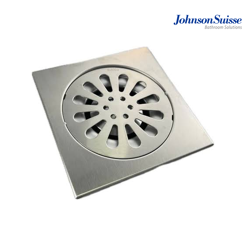 Johnson Suisse WBFT400918XX 150 x 150mm Stainless Steel 304 Floor Trap | Brushed Silver