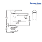 Johnson Suisse Trento Single Lever 1/2" Basin Pillar Tap | WBFA301316CP | Chrome