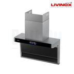 LIVINOX LCH-COPPERDC-GM-90 | 90Centimeter 2150 m³/h Touchless Smart Motion Sensor Cooker Hood | Gun Metal Coated Stainless Steel and Tempered Glass