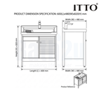 ITTO IT-F16X 600mm Laundry Basin with Aluminium Cabinet | Navy