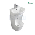 Docasa B666 500mm Floor-Mounted Wudu Basin | Premium High-Gloss Ceramic Glossy White