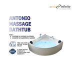 ARRIS INFINITY Antonio 1520mm Triangular Massage Bathtub Luxury Jacuzzi | White