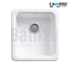 Cavarro CL191908 483mm x 483mm Undermount and Topmount Fireclay Farmhouse Sink | White Ceramic Finish