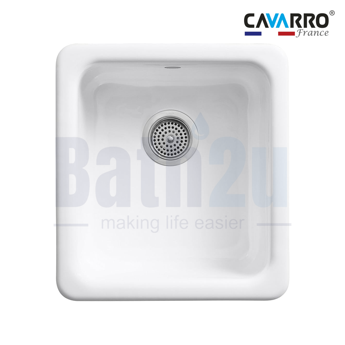 Cavarro CL191908 483mm x 483mm Undermount and Topmount Fireclay Farmhouse Sink | White Ceramic Finish