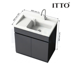 ITTO IT-3306-80 800mm Laundry Basin with Cabinet | Gray SPC Material