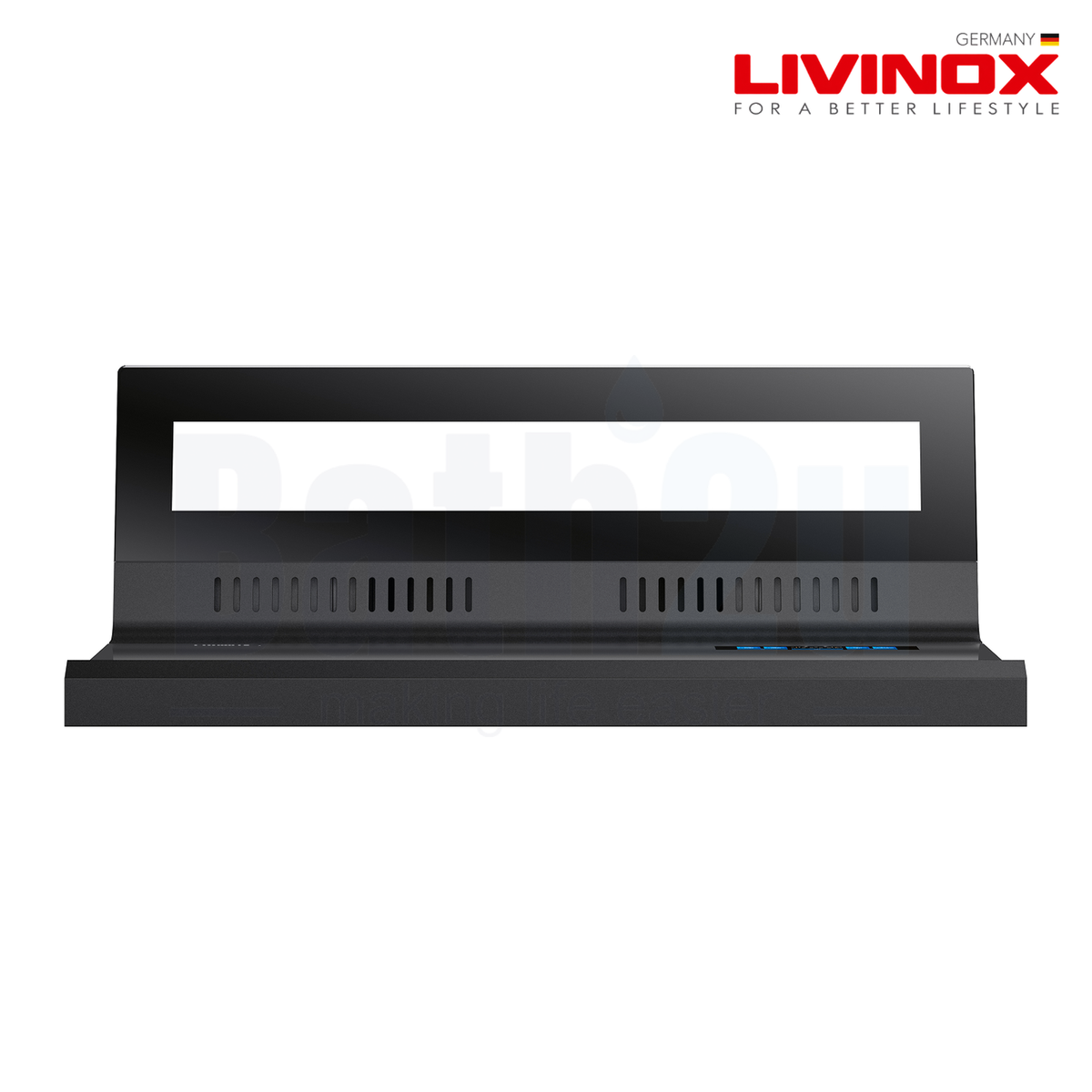 Livinox LCH-MICA XDC-90BL 90 cm L Shape Cooker Hood | Black Coated Stainless Steel & Tempered Glass Finishing