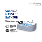 ARRIS INFINITY Catania 1800mm Rectangular Massage Bathtub Luxury Jacuzzi | White