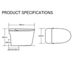 DOCASA A8000 Ceramic PTRAP STRAP 200MM 250MM 300MM Smart Toilet Bowl Set Auto Sensor Dual Flush Tankless Water Closet