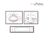 ARRIS INFINITY Lucio 1510mm Triangular Massage Bathtub Luxury Jacuzzi | White