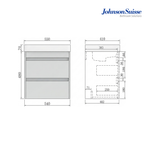 Johnson Suisse WBSC950209WW 550mm Wall-Hung Basin Cabinet | White