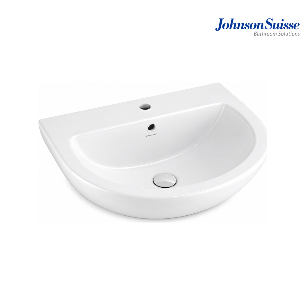 JOHNSON-SUISSE COMO Wall Hung Basin 525 x 425 x 200 MM | Ceramic Wash Basin
