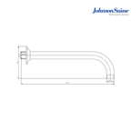 Johnson Suisse WBFA300578CP 300mm Brass Shower Arm and Flange | Chrome