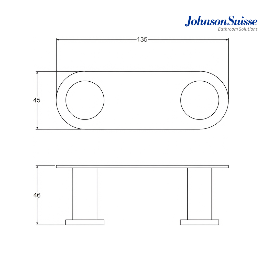 Johnson Suisse Cesena Double Robe Hook | WBBA100379 | Chrome
