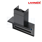 Livinox LCH-MICA XDC-90BL 90 cm L Shape Cooker Hood | Black Coated Stainless Steel & Tempered Glass Finishing