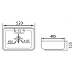 DOCASA Rectangular Counter Mounting Wash Basin come with single pre-punched tap hole & cap