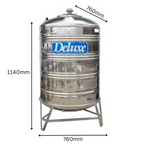 DELUXE 250 Liter Stainless Steel Round Bottom With Stand Water Tank