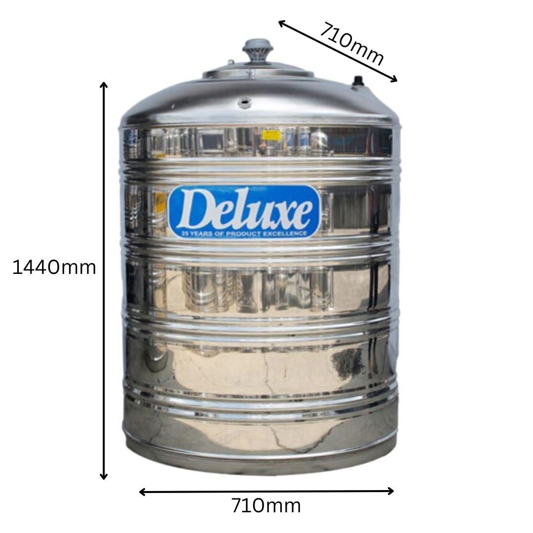 DELUXE 500 Liter Stainless Steel Round Flat Bottom Water Tank Without Stand