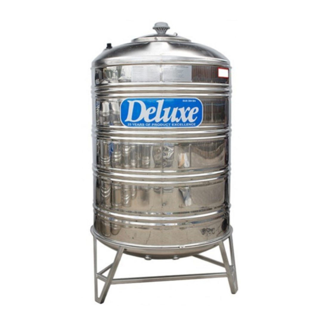 DELUXE 850 Liter Stainless Steel Round Bottom With Stand Water Tank