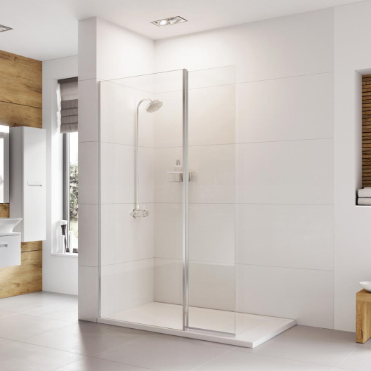 ROMAN Black 2000mm Fixed & Pivoting Panel (180°)
