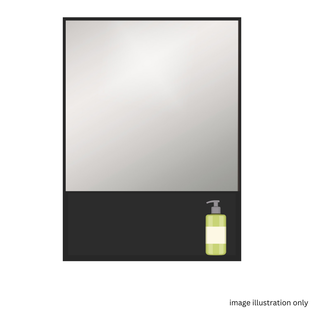 DOCASA 620mm Black Bathroom Mirror Cabinet