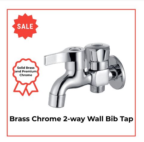 2-way Wall Bib Tap Brass Chrome - Prophex