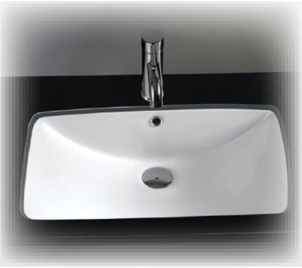 DOCASA 600mm Under Counter Basin single Pre-punched Tap Hole c/w Overflow