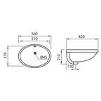 DOCASA 420mm Self Rimming Wash Basin come with single pre-punched tap hole, overflow & cap